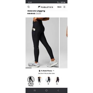 Small  Fabletics Black On The Go PowerHold High Waist Leggings